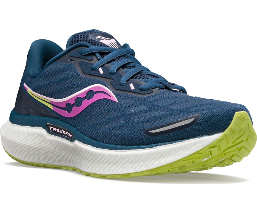 Saucony Triumph 19 Women's Running Shoes Navy / Green | AU 211EBCX